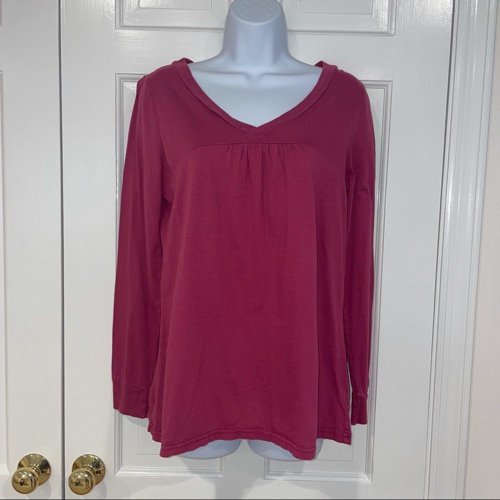 Michael Stars pink v neck long sleeve tee #5366